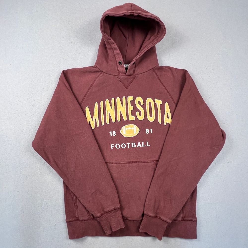 Blue 84 Minnesota Football Hoodie Mens Medium Maroon Distressed Applique Gophers